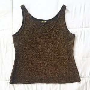 90s Bronze Shiney Sheer knit Crop Top